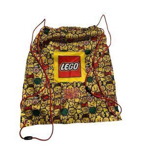Nice LEGO Drawstring Minifigures Print Storage Backpack Bag Size: 16.5" X 14" L-